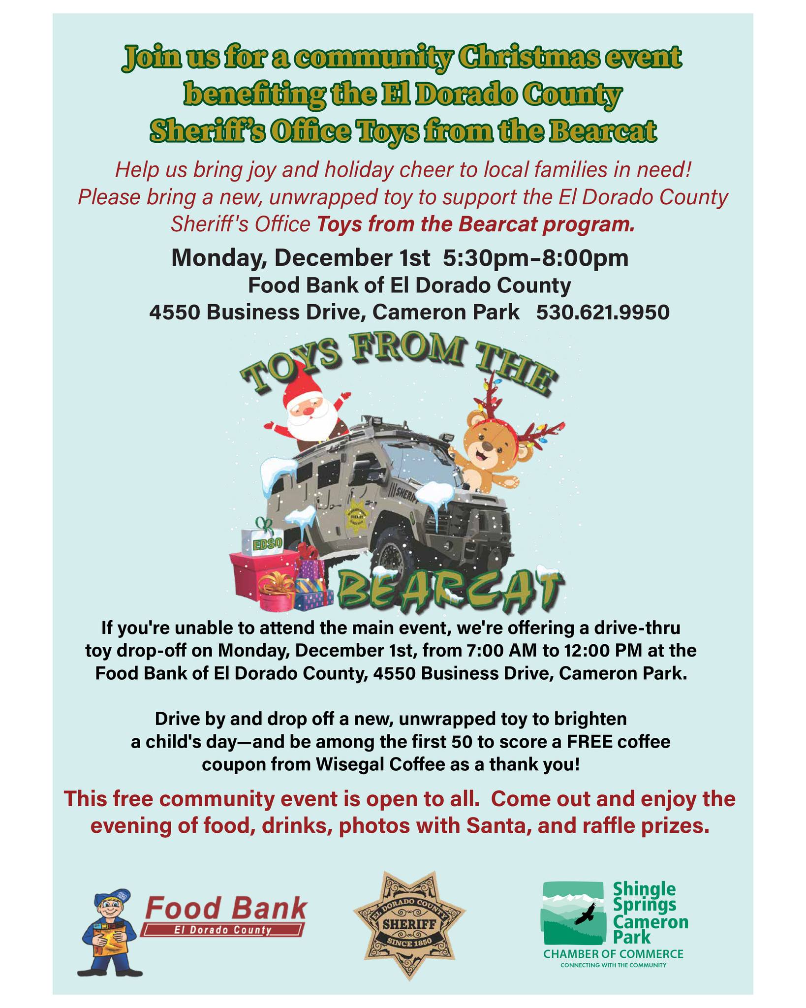 Flyer for the Toys from the Bearcat event